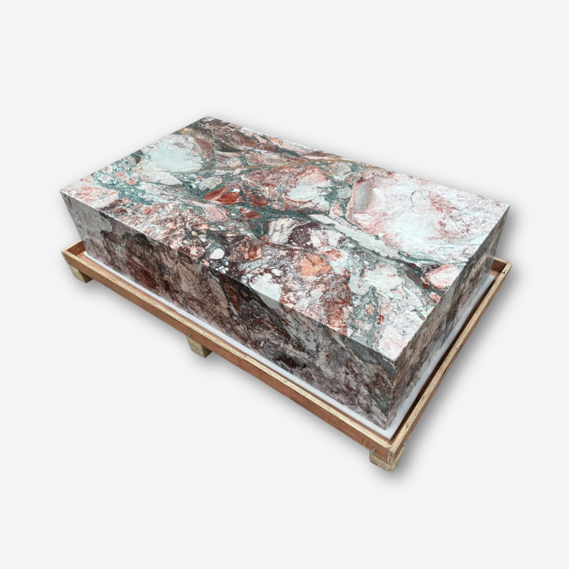 Block Coffee Table - Seasonal Pink Marble - Large
