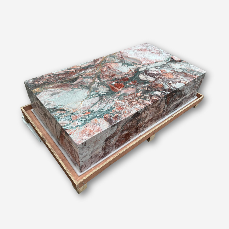 Block Coffee Table - Seasonal Pink Marble - Large