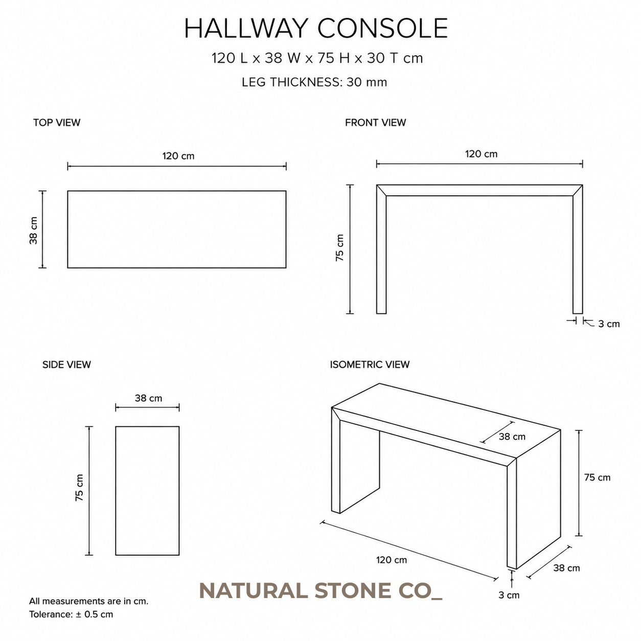 Waterfall Hallway Console - Taj Mahal Quartzite