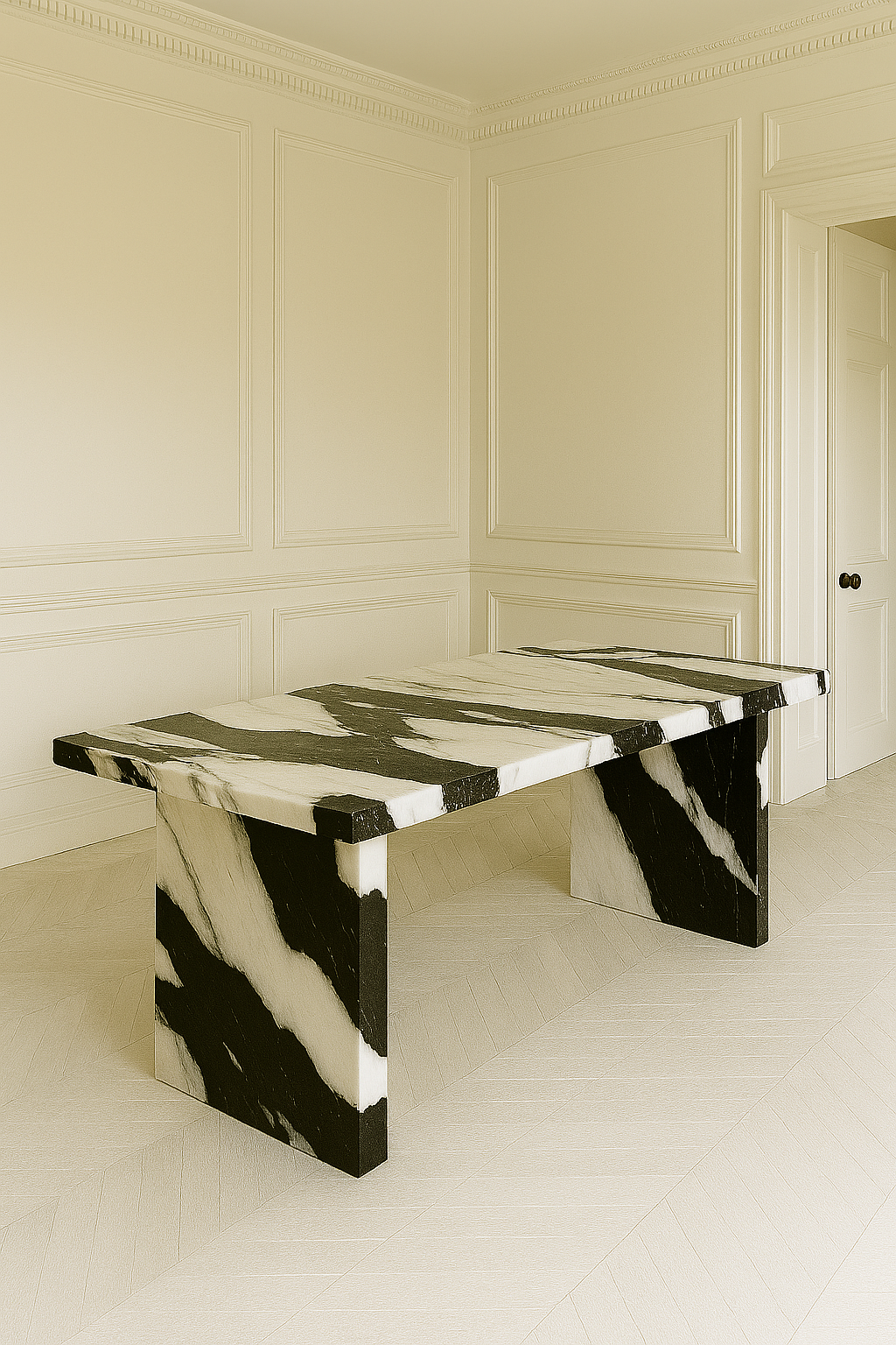 Sachi Dining Table - Panda Marble