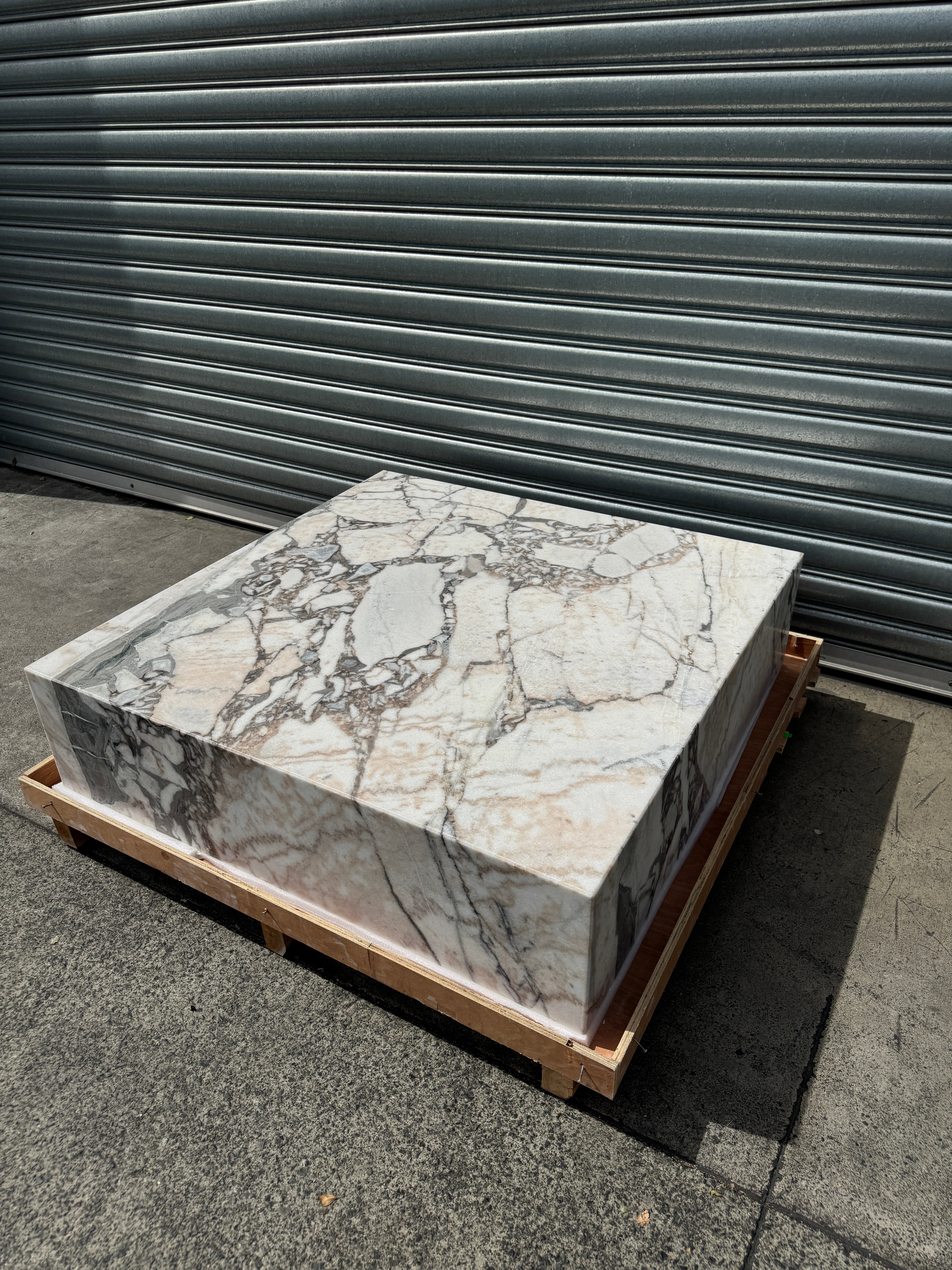 Square Coffee Table - Milky Blue Marble