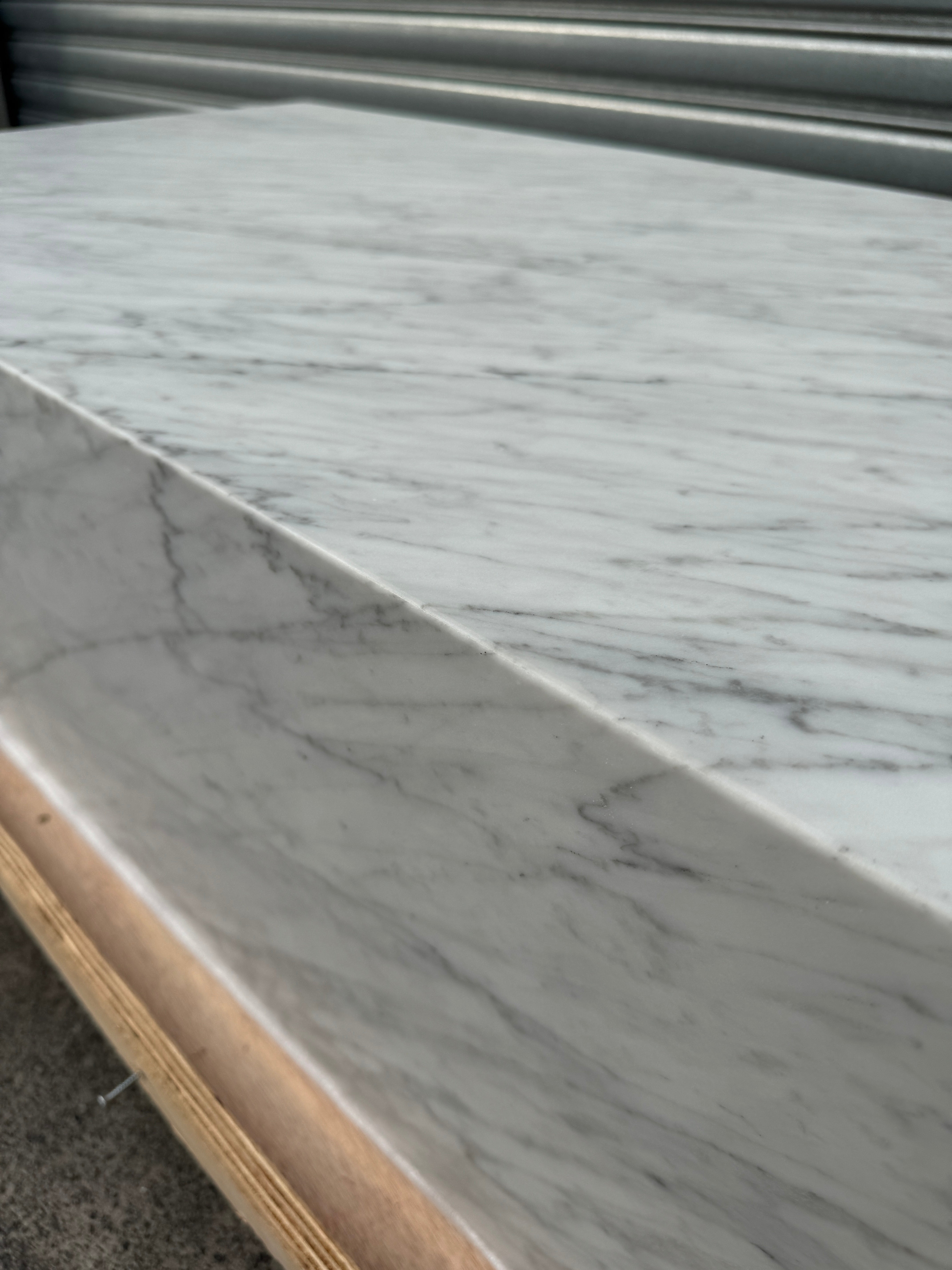 Block Coffee Table - Carrara Marble
