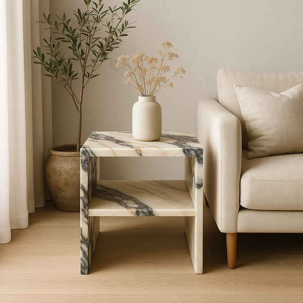 Waterfall Side Table - Milky Blue