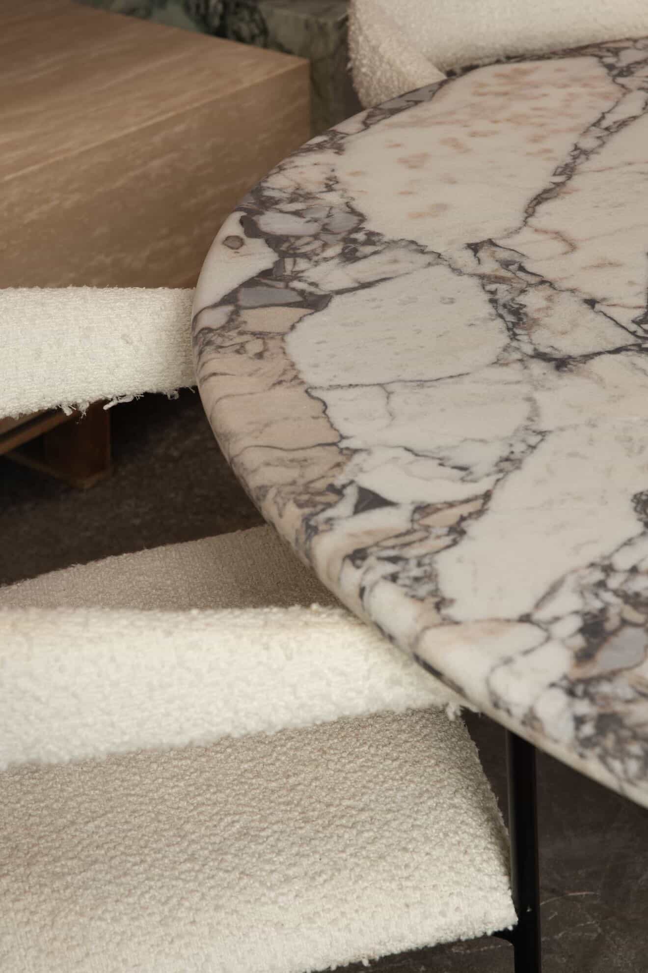 Court Dining Table - Milky Blue Marble