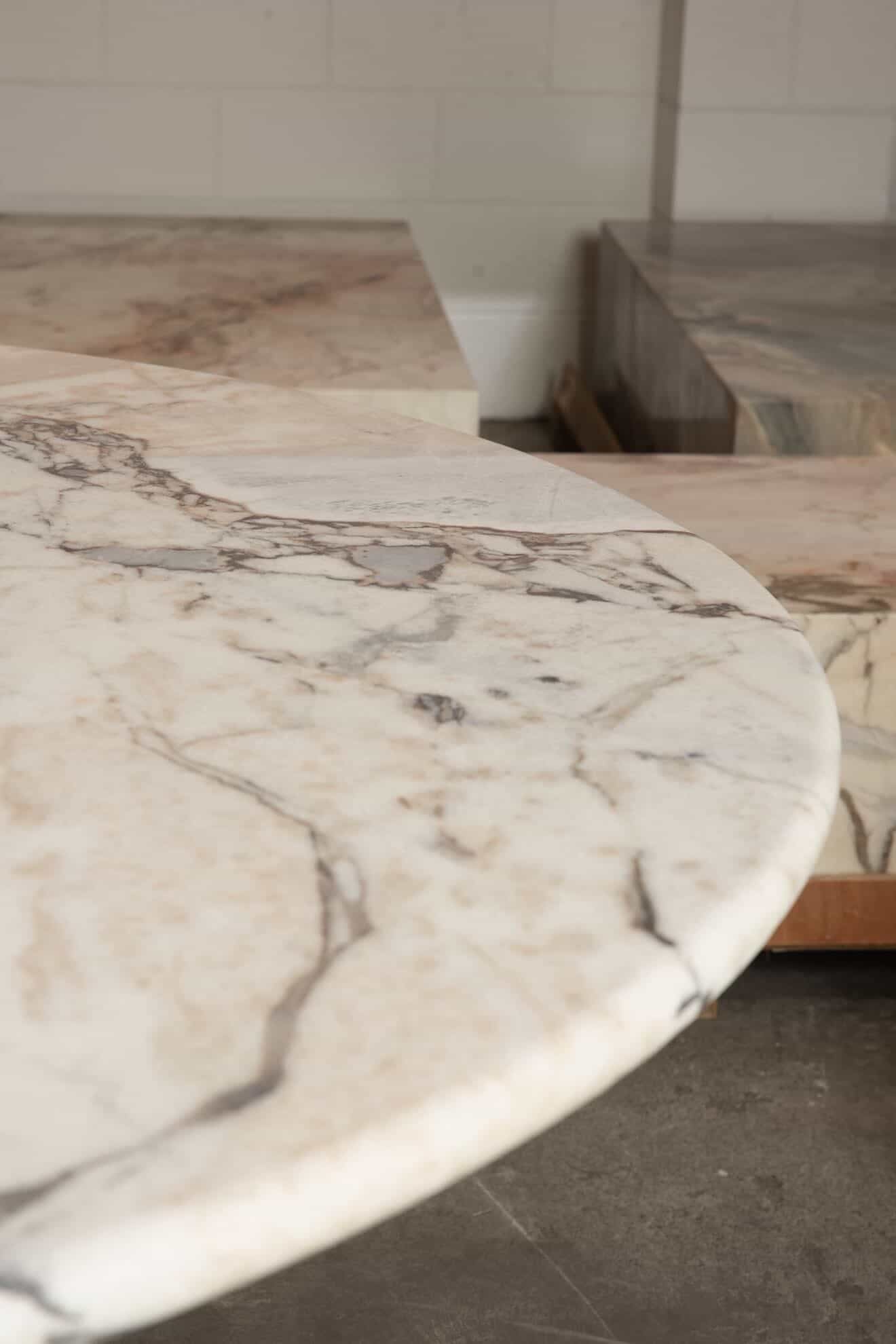 Court Dining Table - Milky Blue Marble