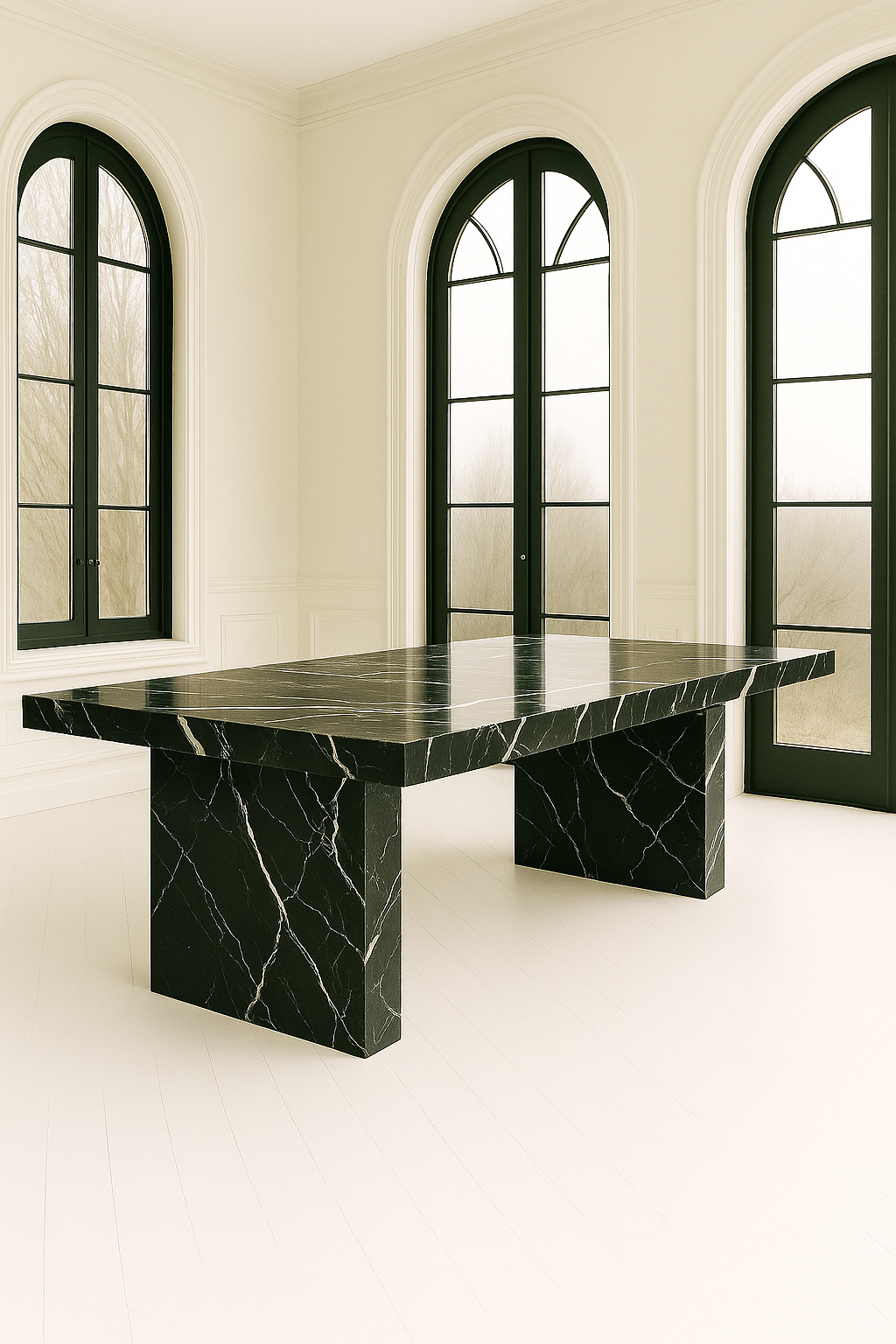 Sachi Dining Table - Noir Marquina Marble
