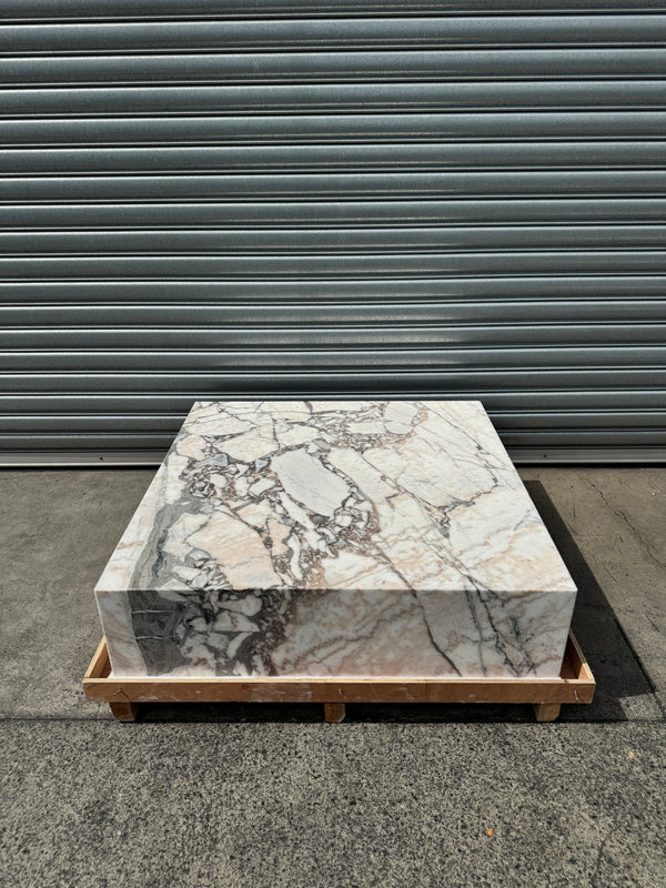 Square Coffee Table - Milky Blue Marble