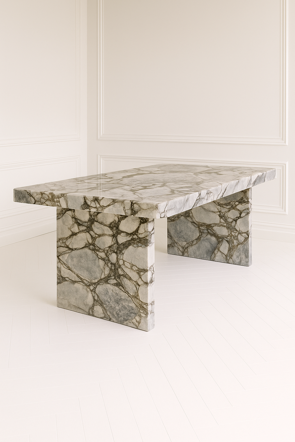 Sachi Dining Table - Milky Blue Marble