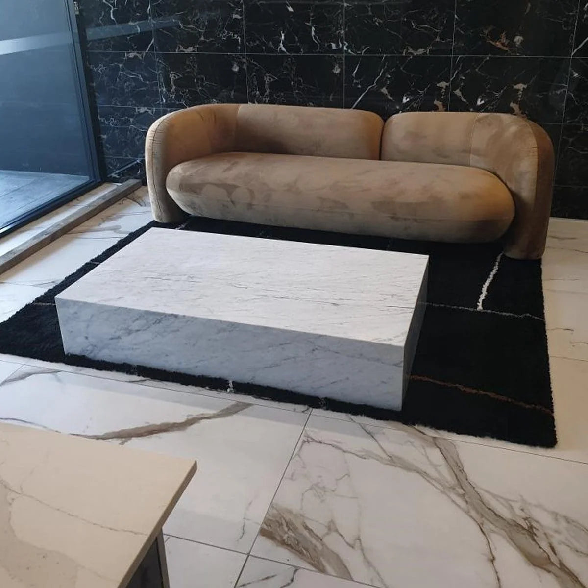 Block Coffee Table - Carrara Marble