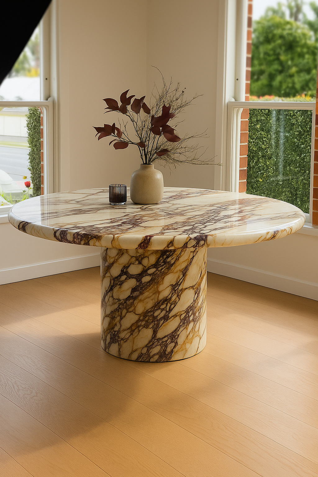 Court Dining Table - Viola Calacatta Marble
