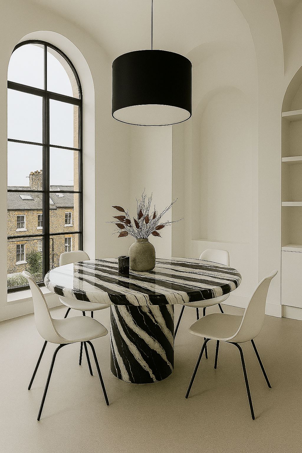 Court Dining Table - Panda Marble