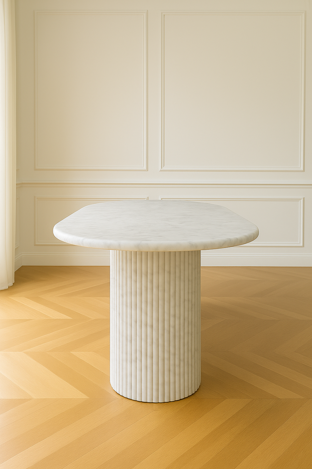 Oval Dining Table - Carrara Marble