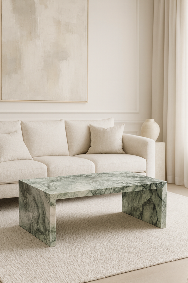 Waterfall Coffee Table - Twill Green Marble