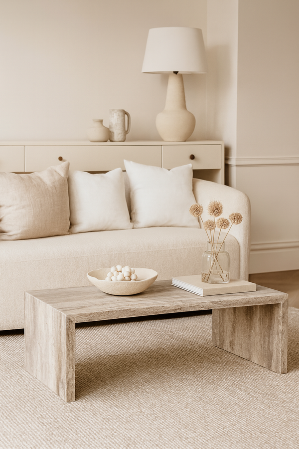 Waterfall Coffee Table - Veincut Silver Travertine