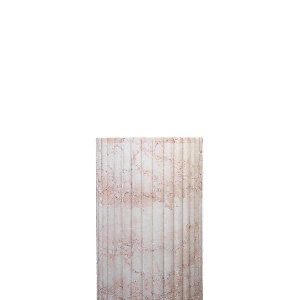 Fluted Plinth - Rose Cream Marble