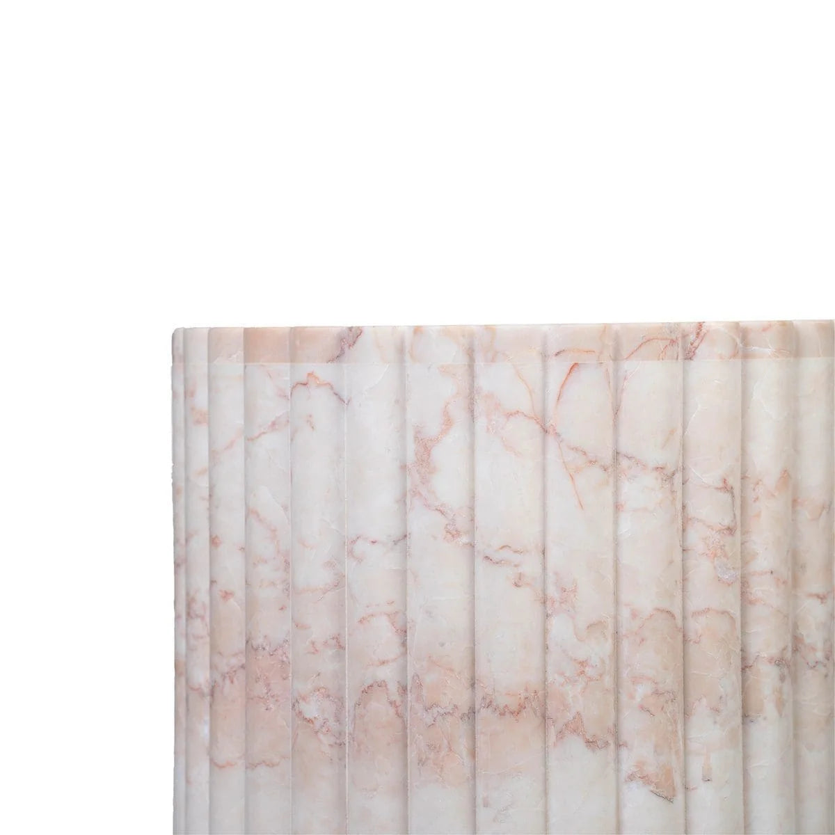 Fluted Plinth - Rose Cream Marble