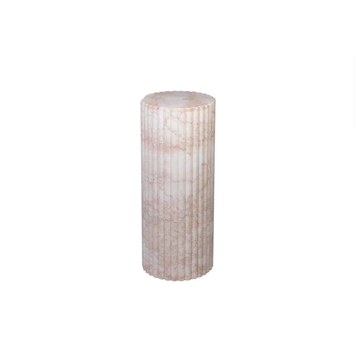 Fluted Plinth - Rose Cream Marble