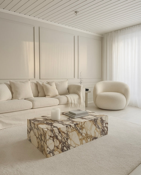 Block Coffee Table - Viola Calacatta Marble - Large
