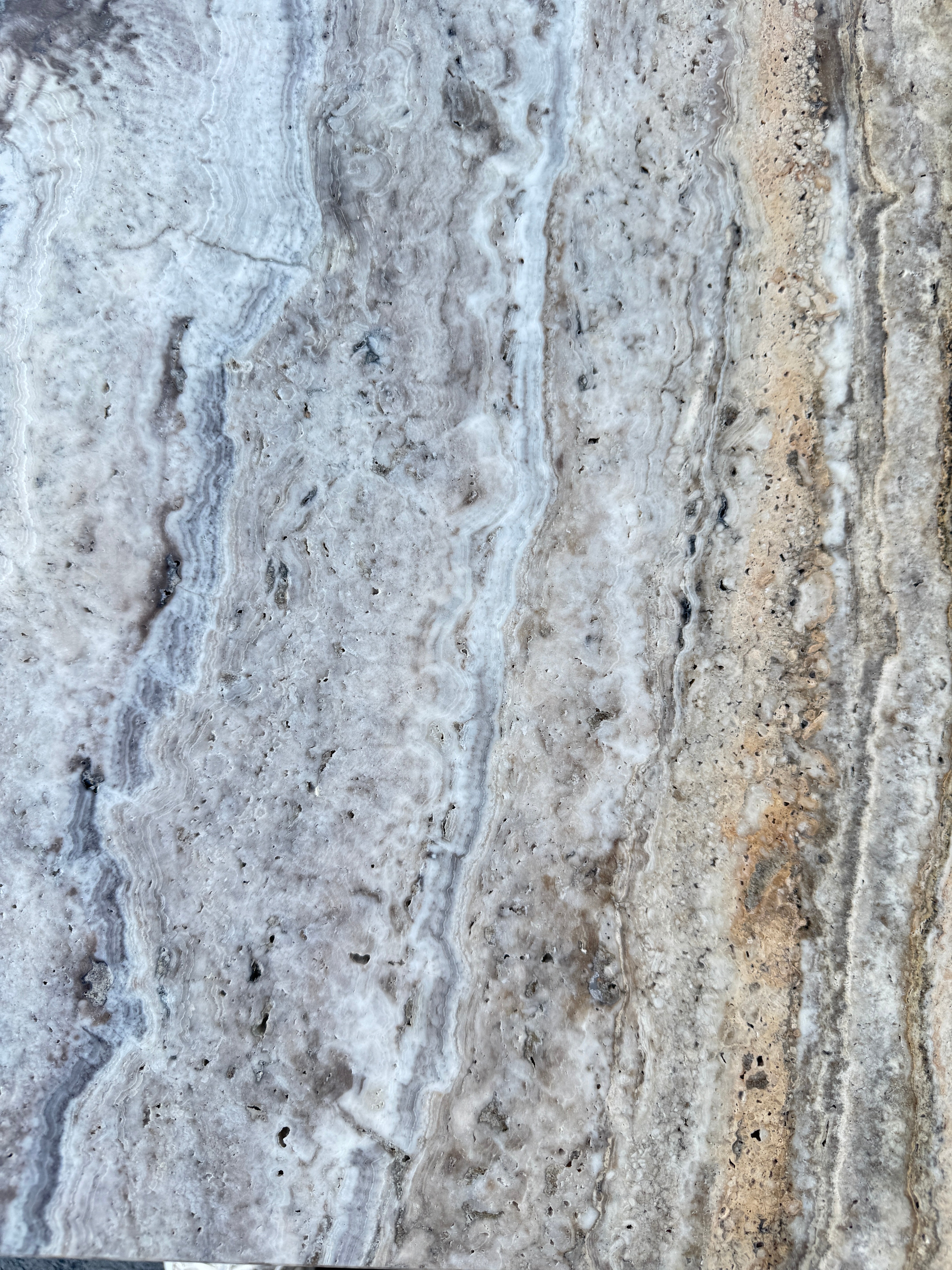 Cube Side Table - Silver Travertine