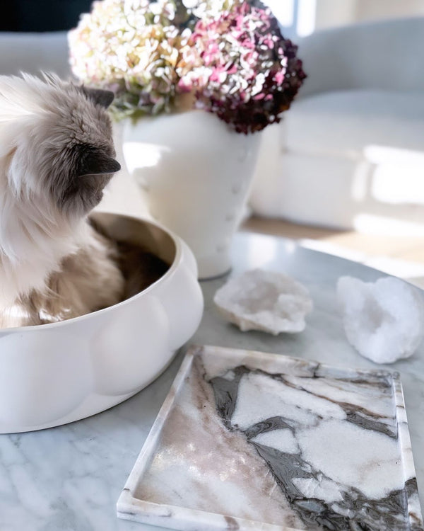 Marble Tray - Milky Blue