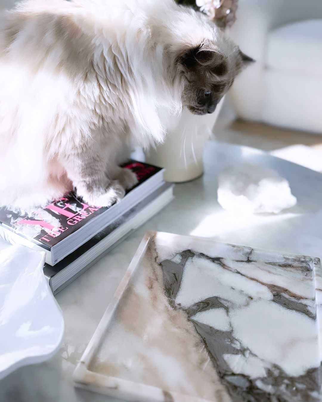 Marble Tray - Milky Blue