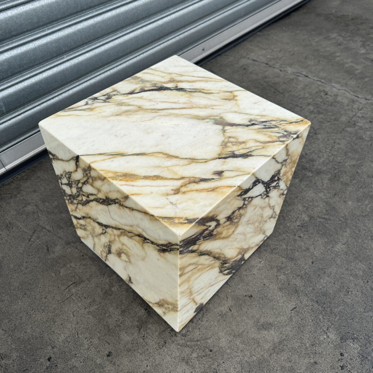 Cube Side Table - Viola Calacatta Marble