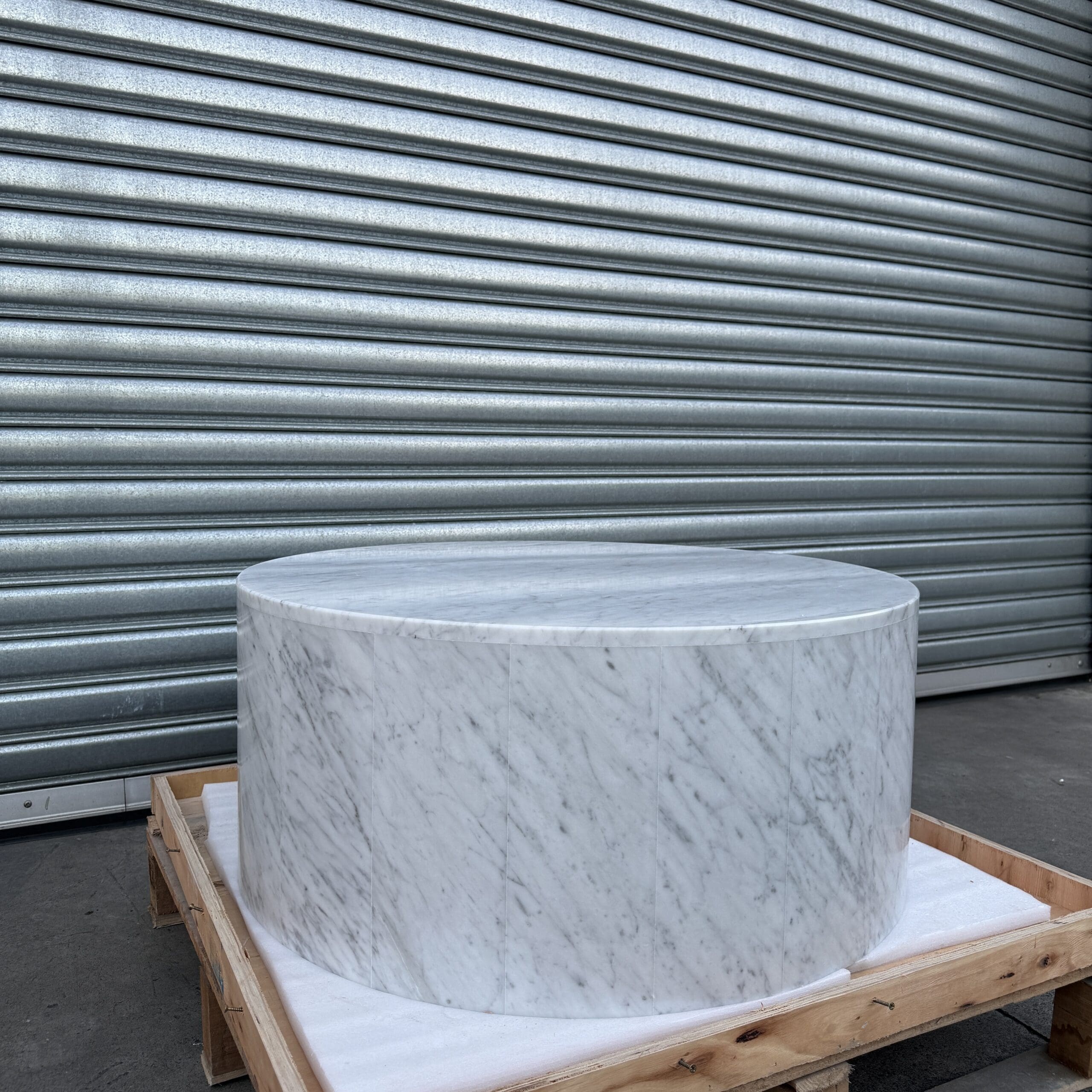 Rounded Coffee Table - Carrara Marble