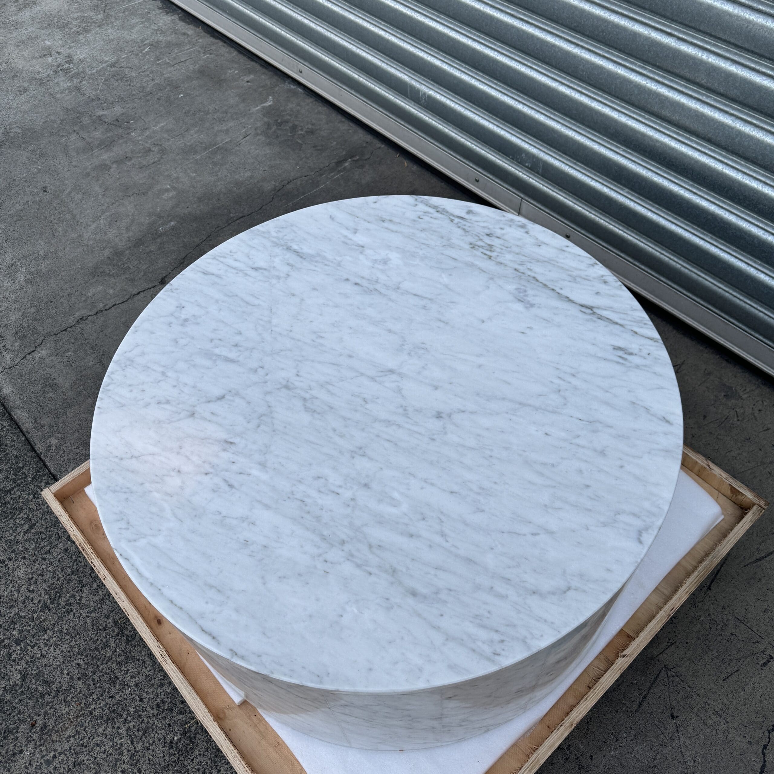 Rounded Coffee Table - Carrara Marble