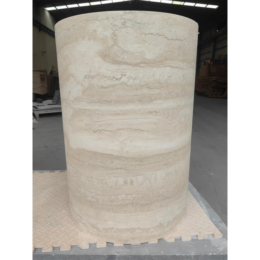 Court Dining Table - Italian Super White Travertine