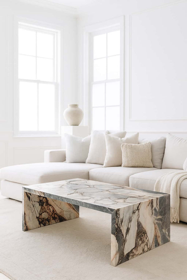 Waterfall Coffee Table - Milky Blue