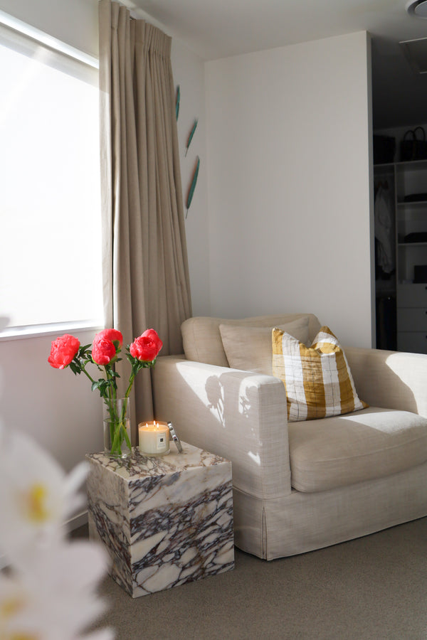 Cube Side Table - Viola Calacatta Marble