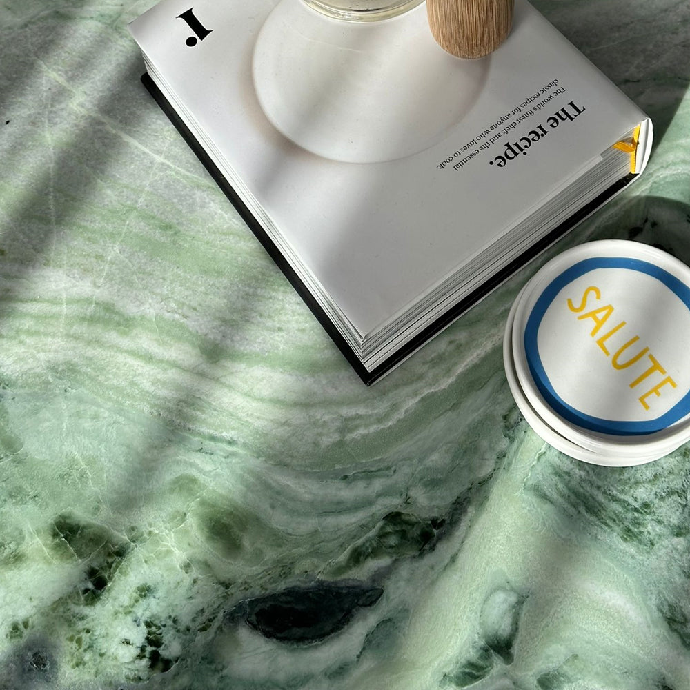 Block Coffee Table - Twill Green Marble