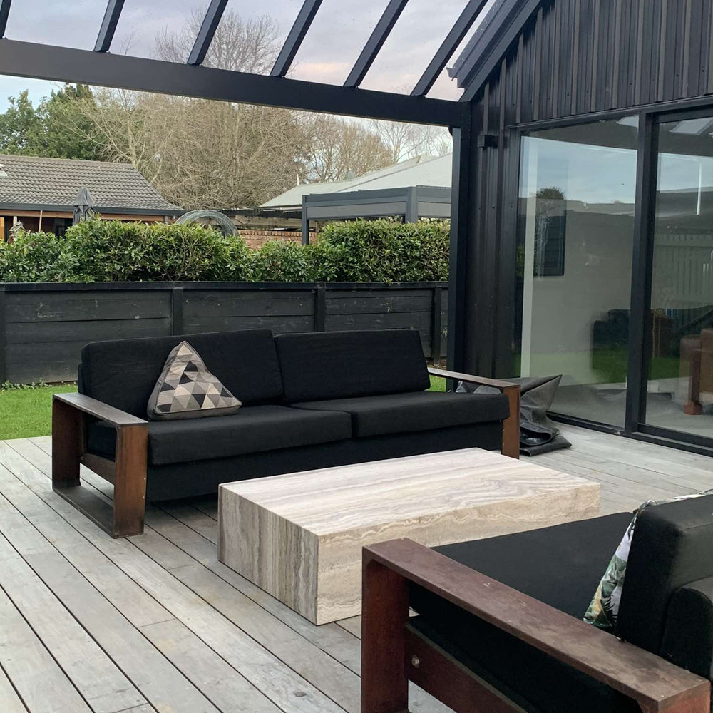 Block Coffee Table - Silver Travertine - Large