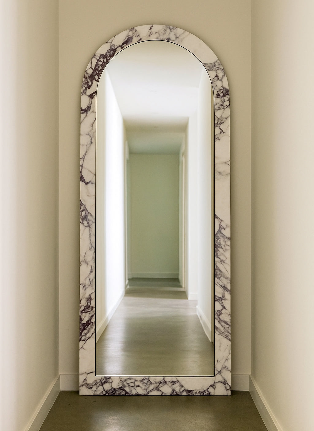 Crescent Arch Mirror - Italian Viola Calacatta - Pre-Order