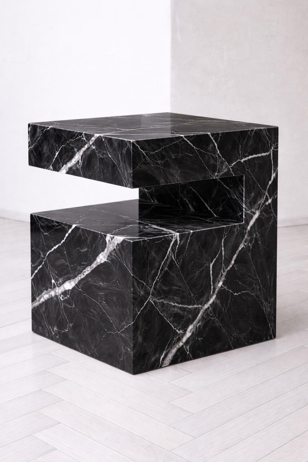 The C Side Table - Nero Marquina, Nero Marquina