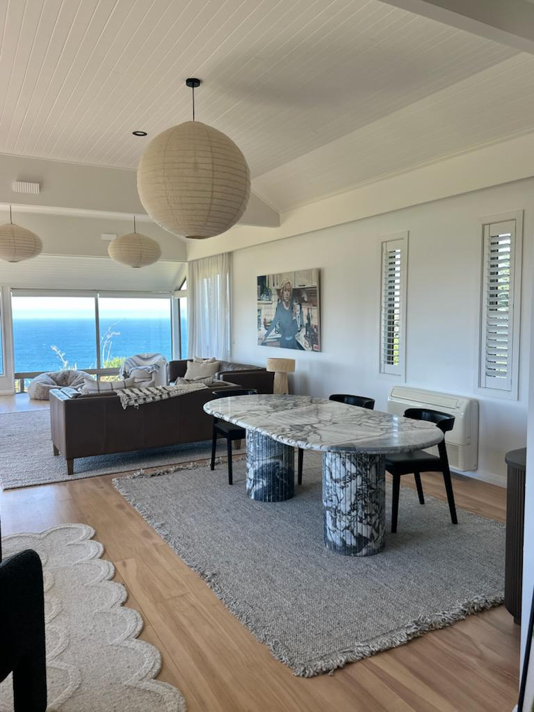 Oval Dining Table - Milky Blue