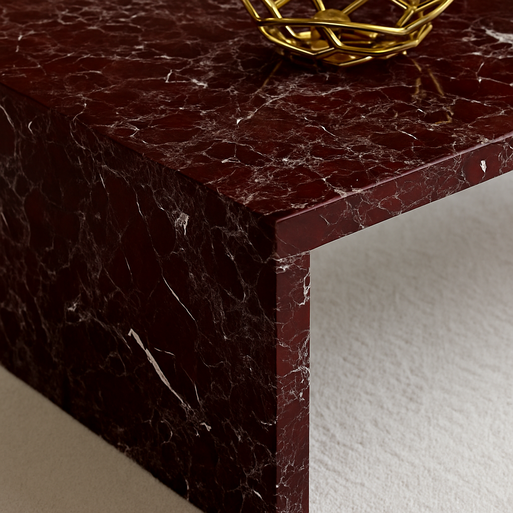 Waterfall Coffee Table - Rosso Levanto Marble