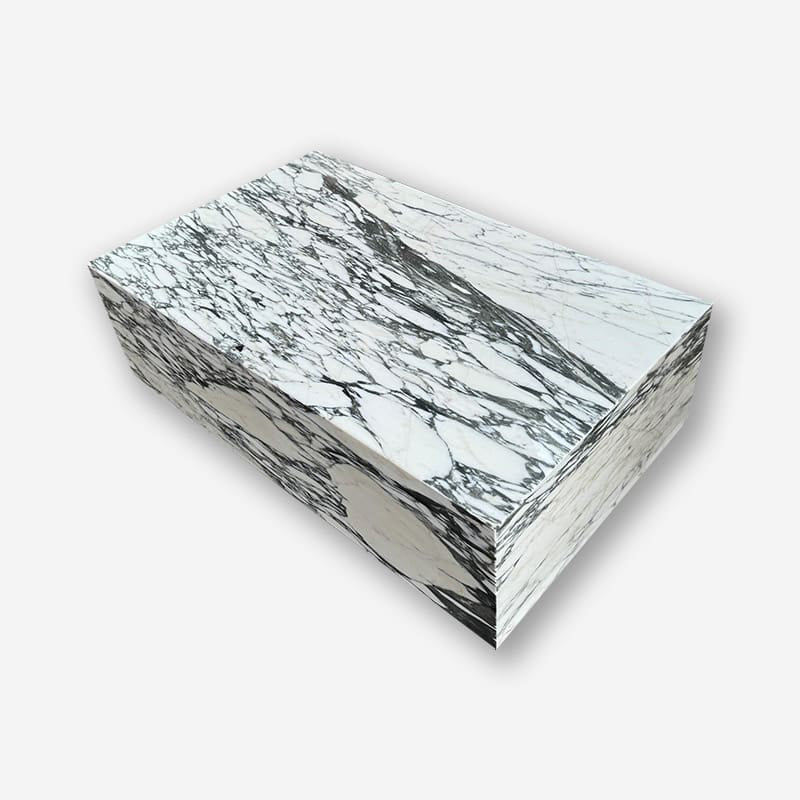 Block Coffee Table - Arabsecato Marble - Small natural stone furniture New Zealand - Natural Stone Co