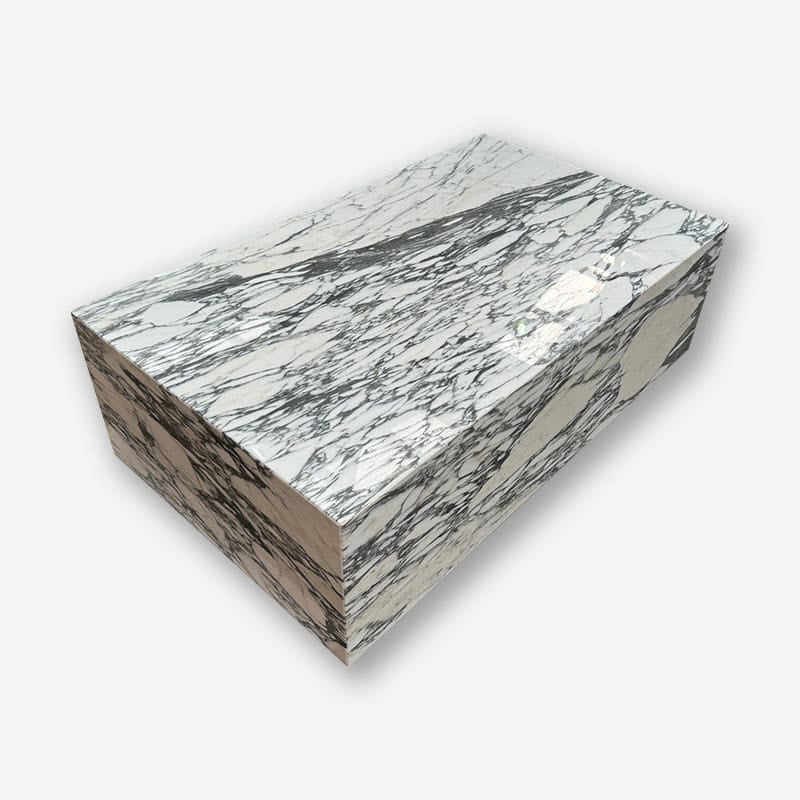 Block Coffee Table - Arabsecato Marble - Small natural stone furniture New Zealand - Natural Stone Co