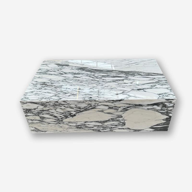 Block Coffee Table - Arabsecato Marble - Small natural stone furniture New Zealand - Natural Stone Co