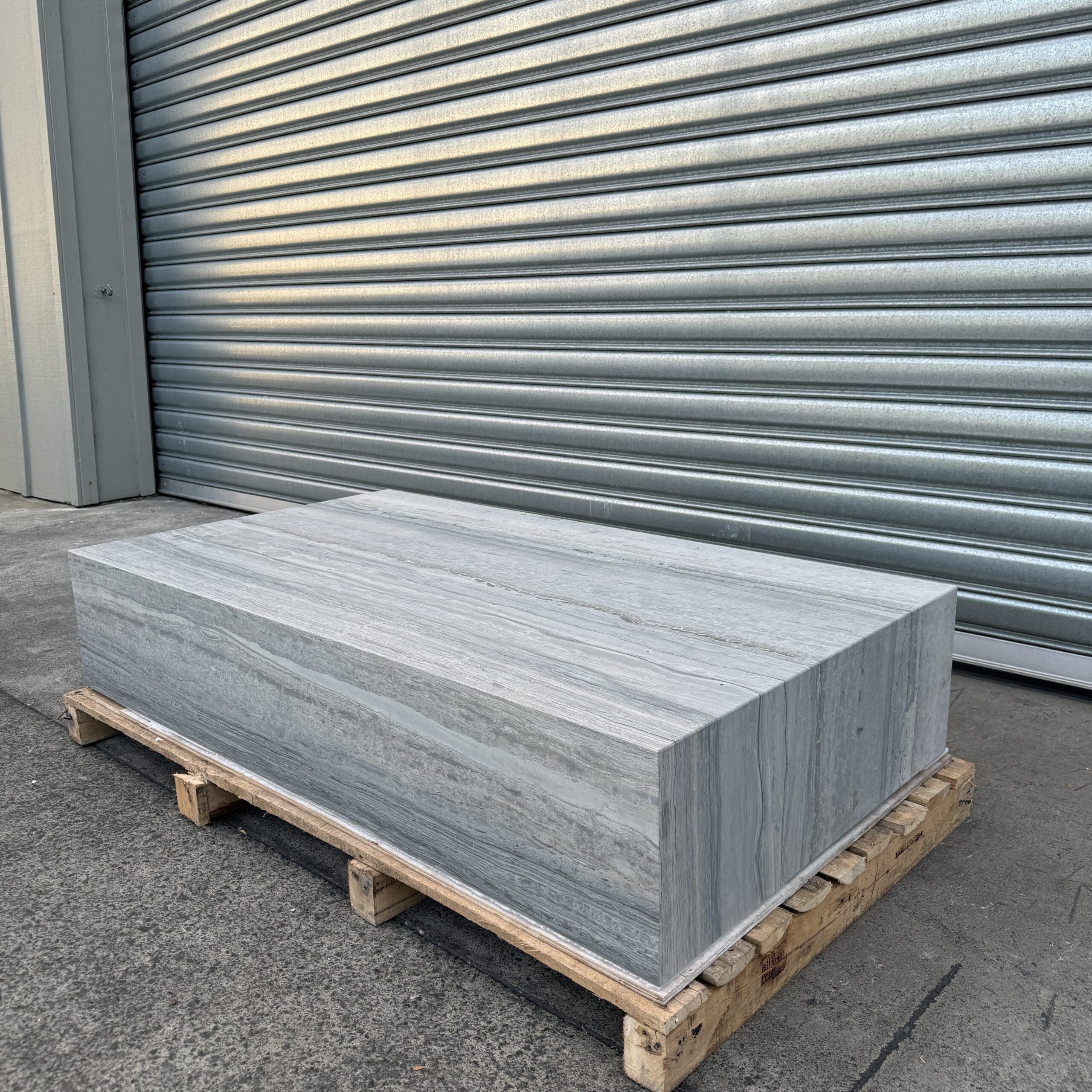 Block Coffee Table - Blue Travertine - Large natural stone furniture New Zealand - Natural Stone Co