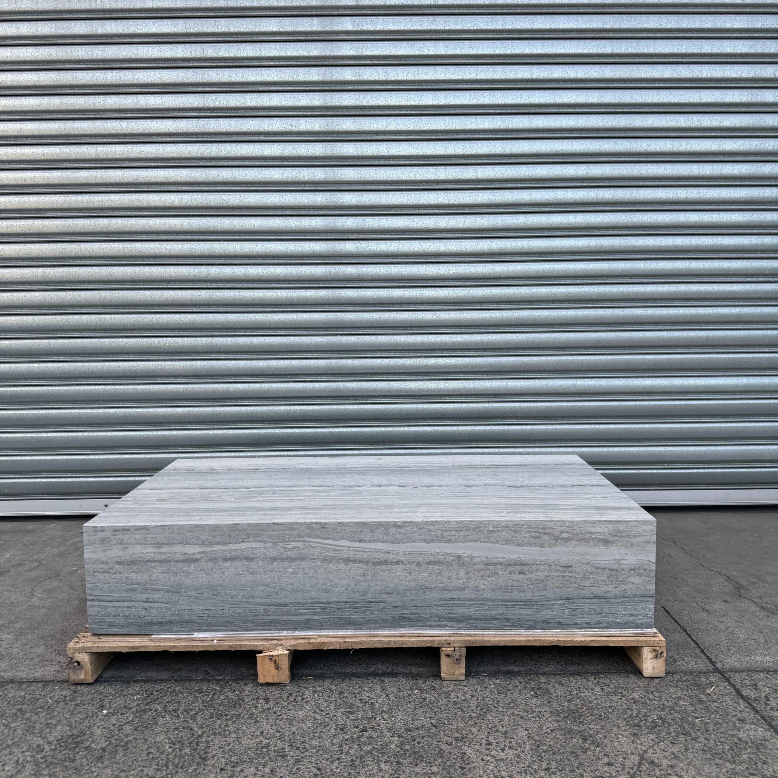 Block Coffee Table - Blue Travertine - Large natural stone furniture New Zealand - Natural Stone Co