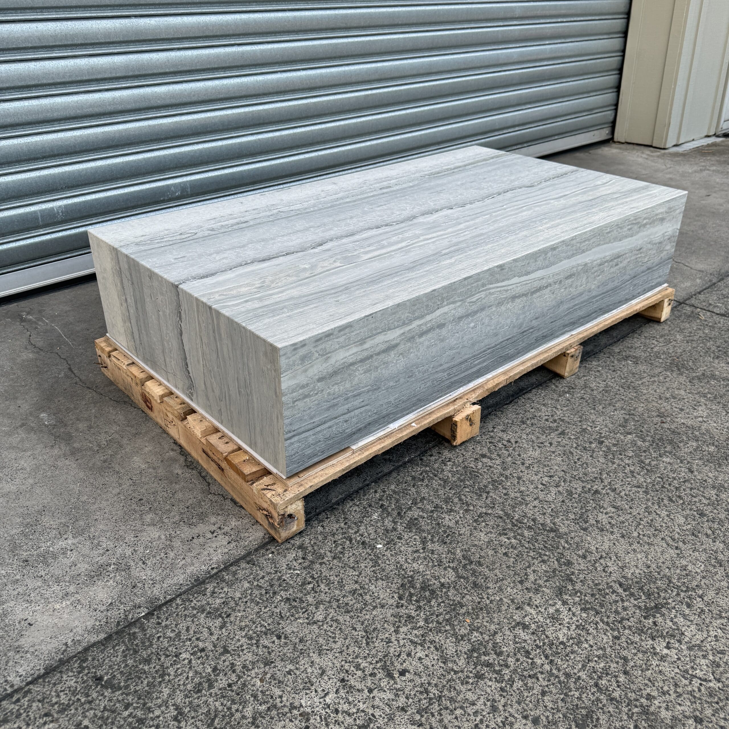 Block Coffee Table - Blue Travertine - Large natural stone furniture New Zealand - Natural Stone Co