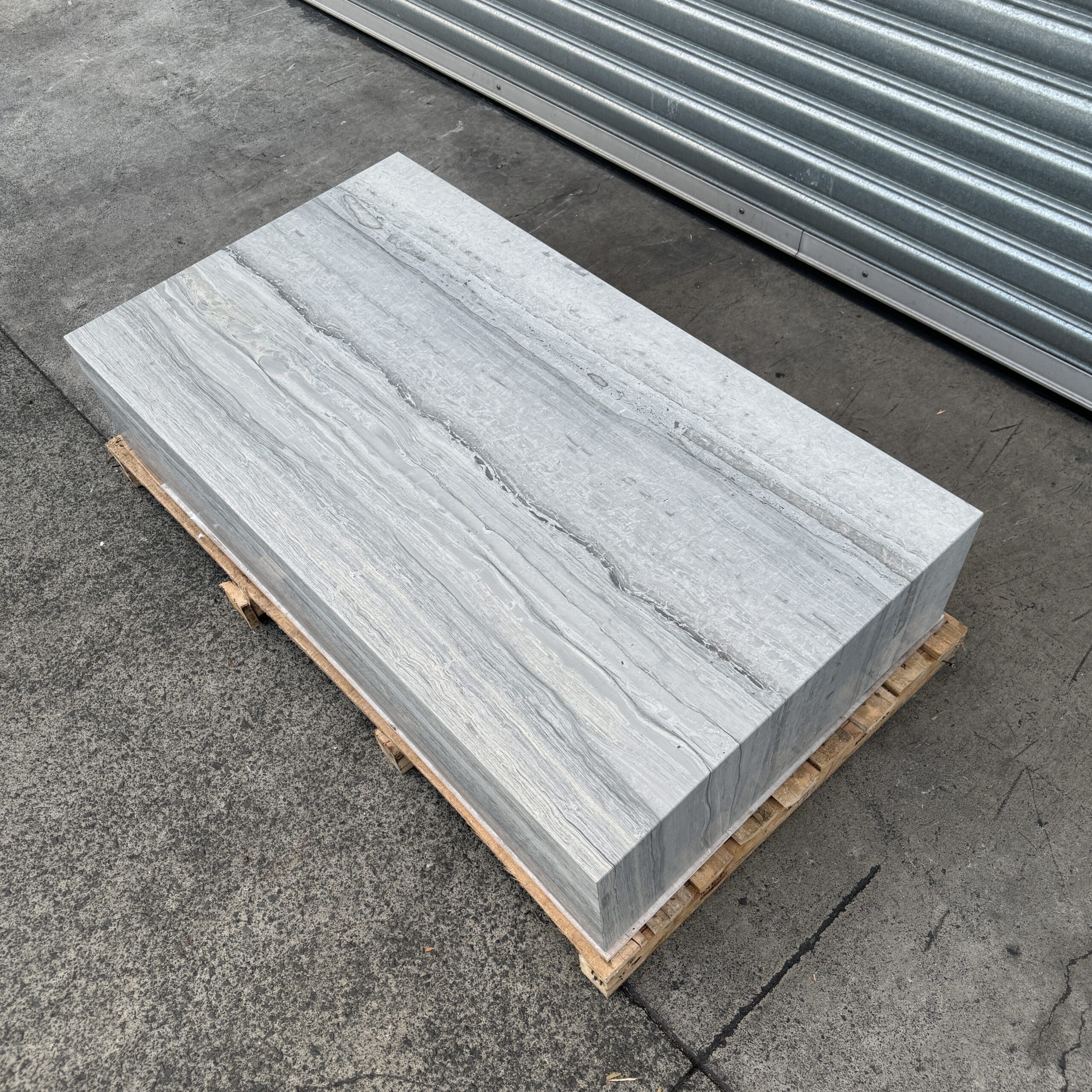 Block Coffee Table - Blue Travertine - Large natural stone furniture New Zealand - Natural Stone Co