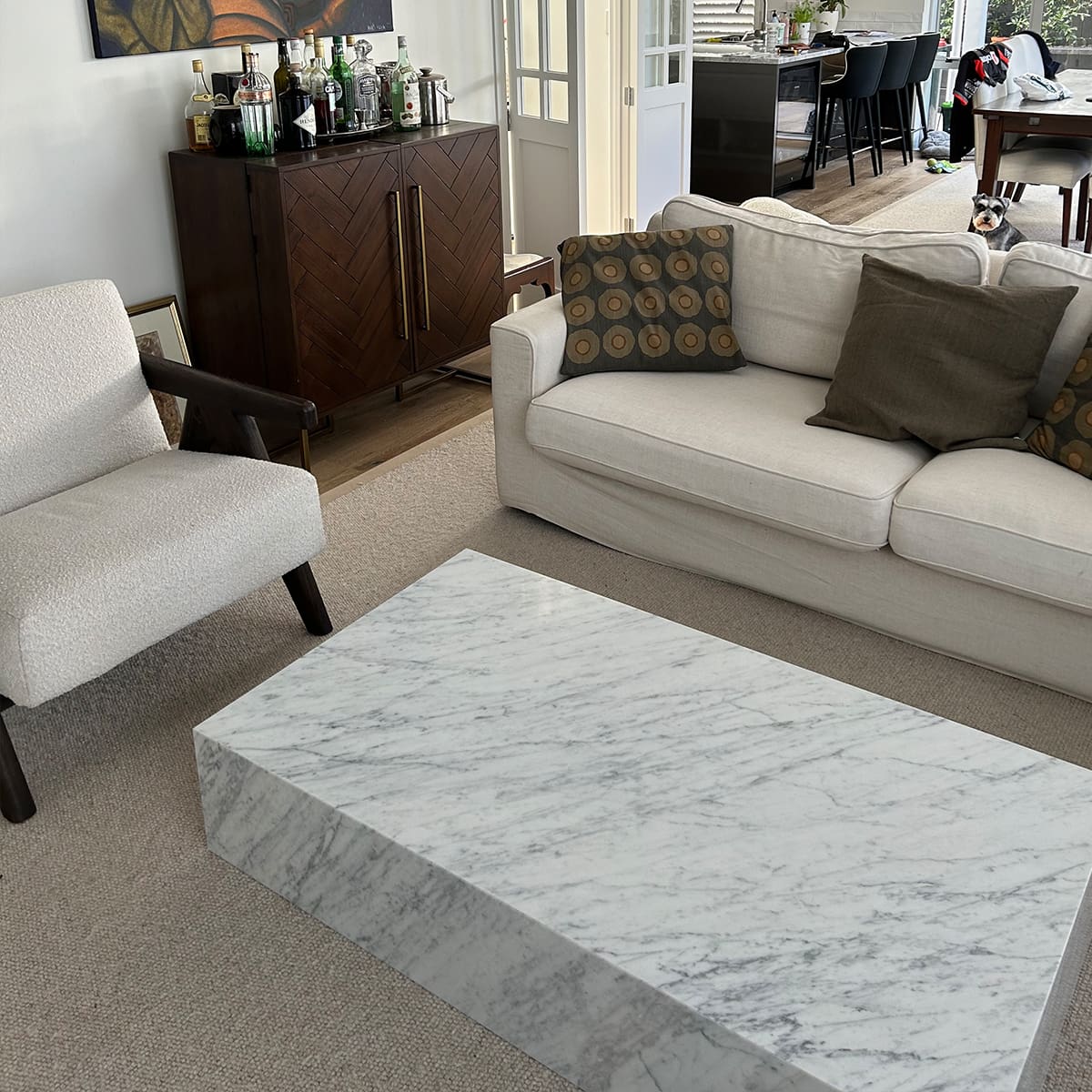 Block Coffee Table - Carrara Marble natural stone furniture New Zealand - Natural Stone Co