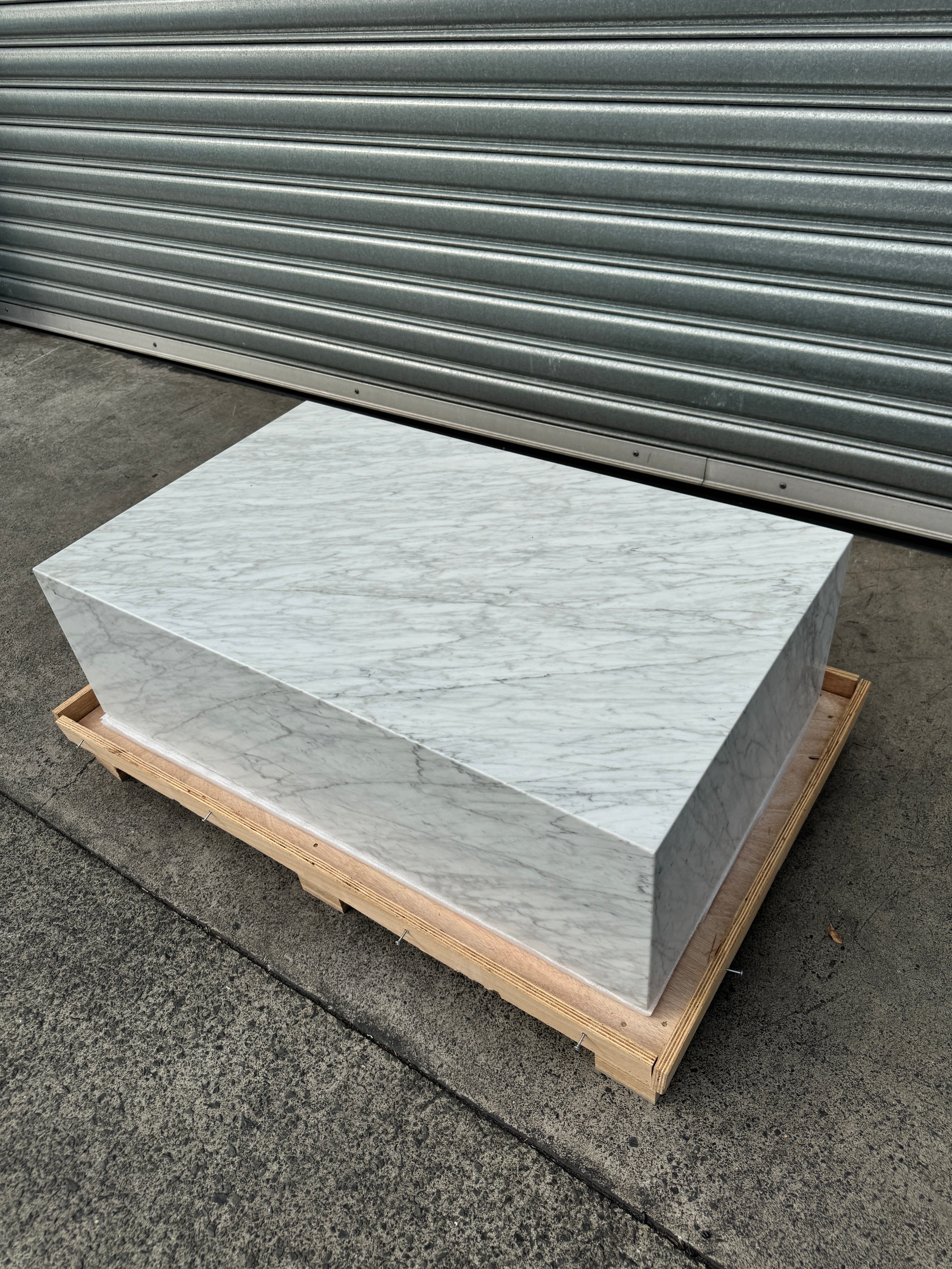Block Coffee Table - Carrara Marble natural stone furniture New Zealand - Natural Stone Co