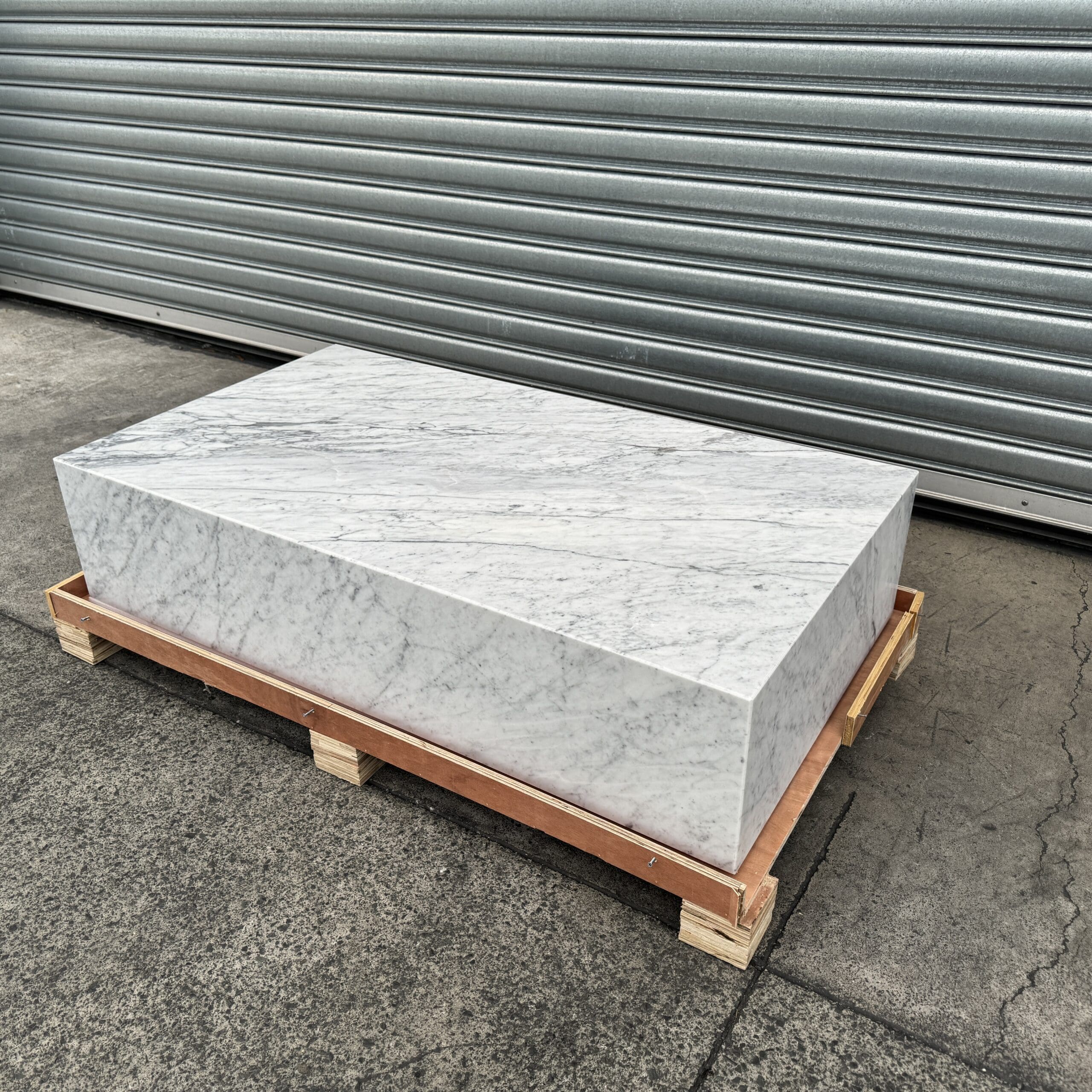 Block Coffee Table - Carrara Marble natural stone furniture New Zealand - Natural Stone Co
