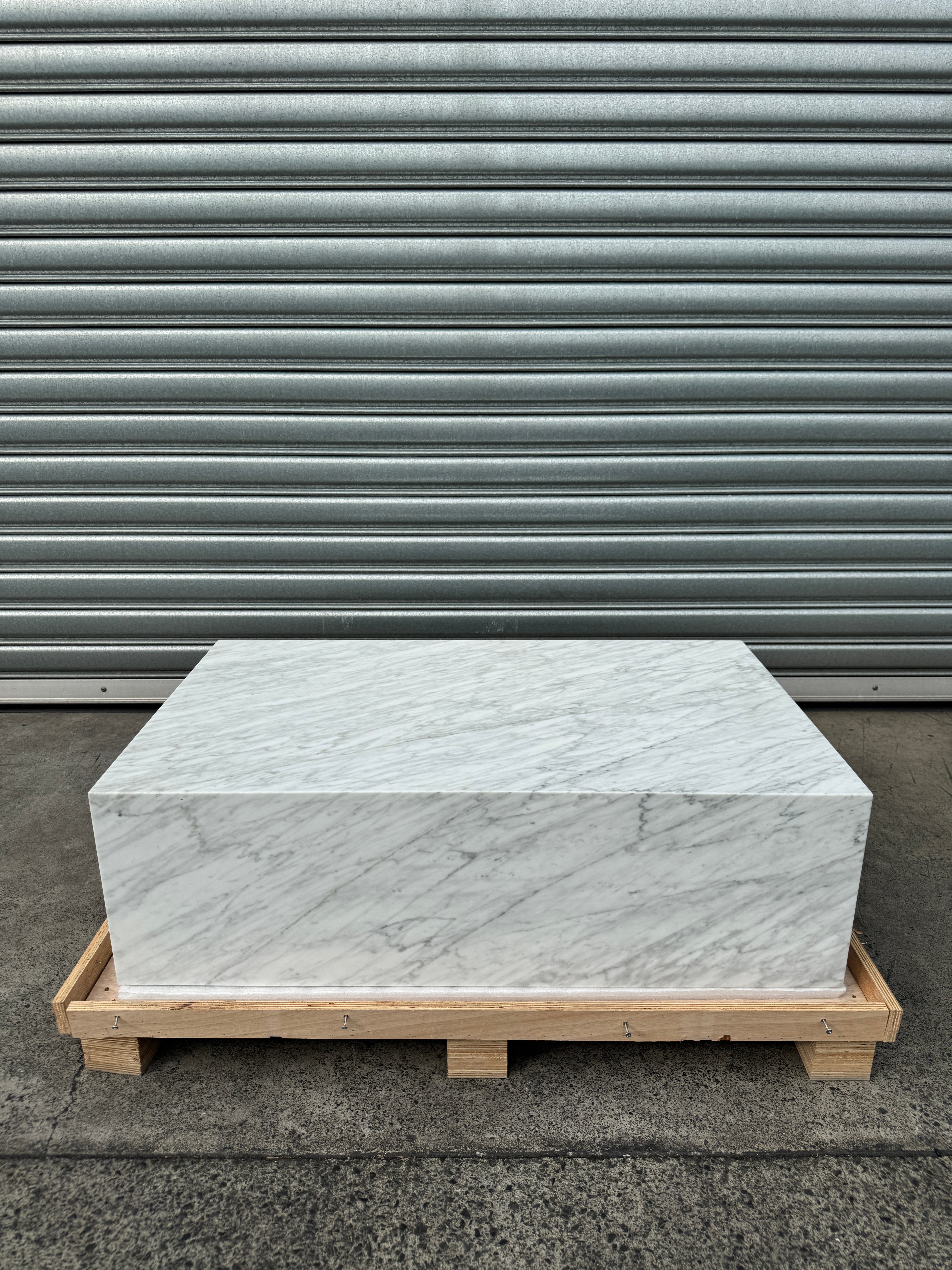 Block Coffee Table - Carrara Marble natural stone furniture New Zealand - Natural Stone Co