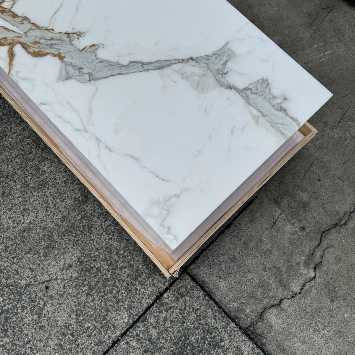 Block Coffee Table - Gold Calacatta - Small natural stone furniture New Zealand - Natural Stone Co