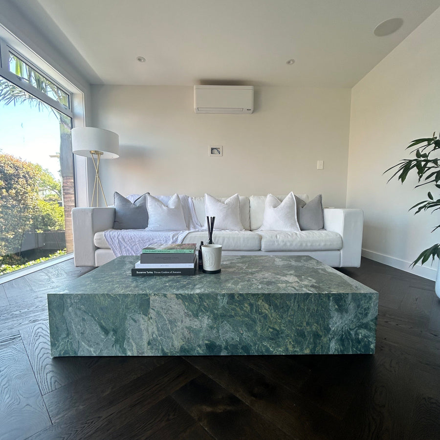 Block Coffee Table - Green Marble natural stone furniture New Zealand - Natural Stone Co